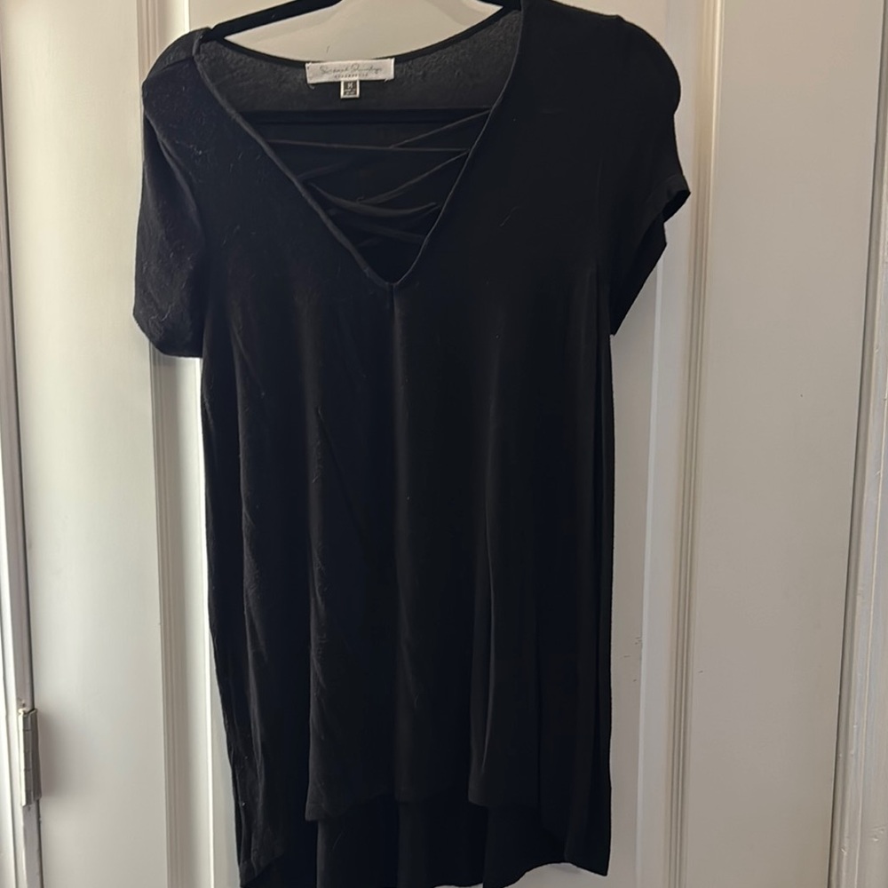 Black Short Sleeve Top
